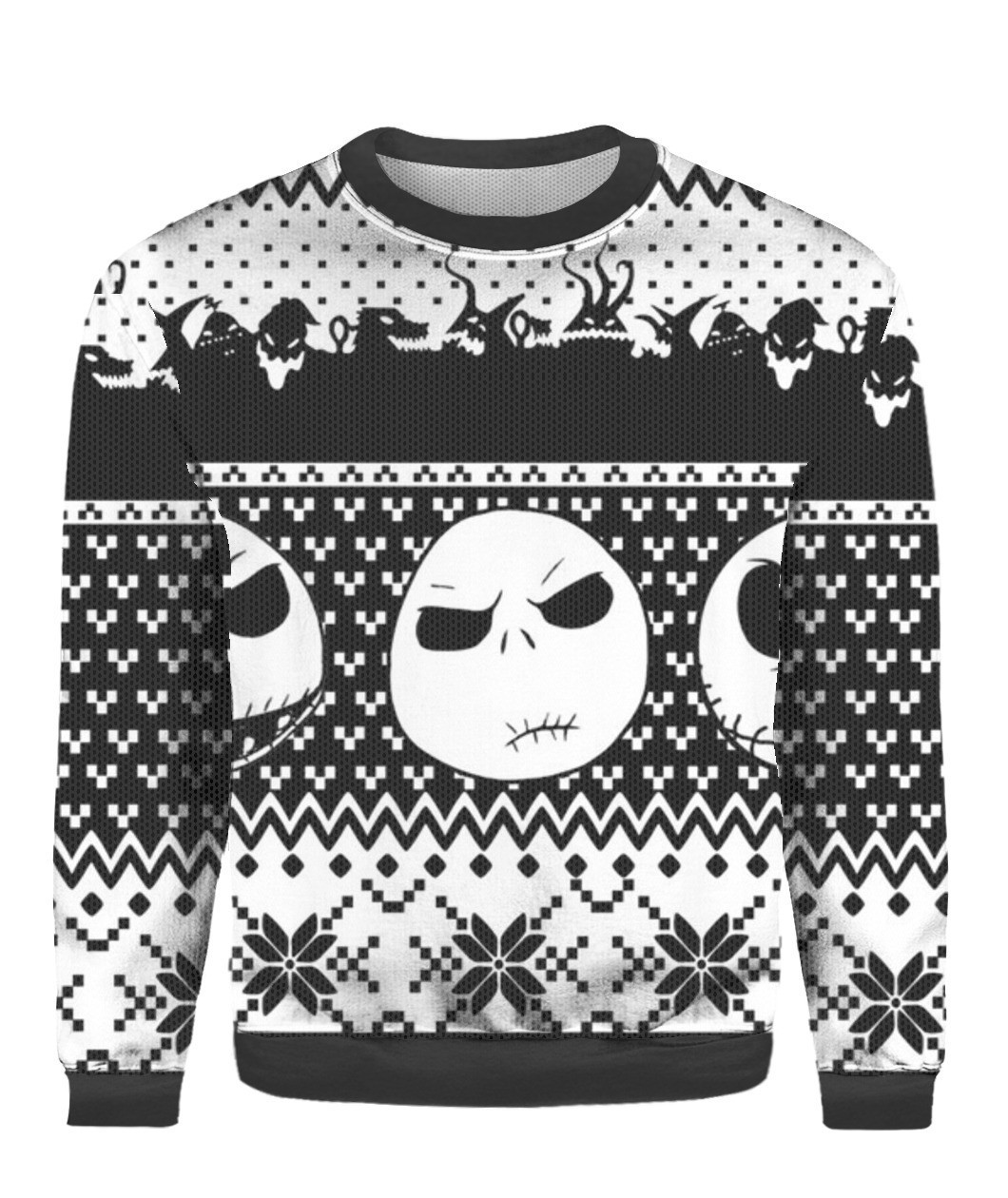 Jack Skellington Night Before Ugly Christmas Sweater Adult 3D Funny Matching for family - Image 2