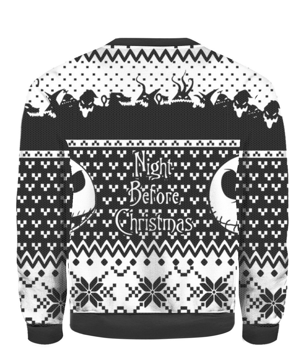 Jack Skellington Night Before Ugly Christmas Sweater Adult 3D Funny Matching for family - Image 3