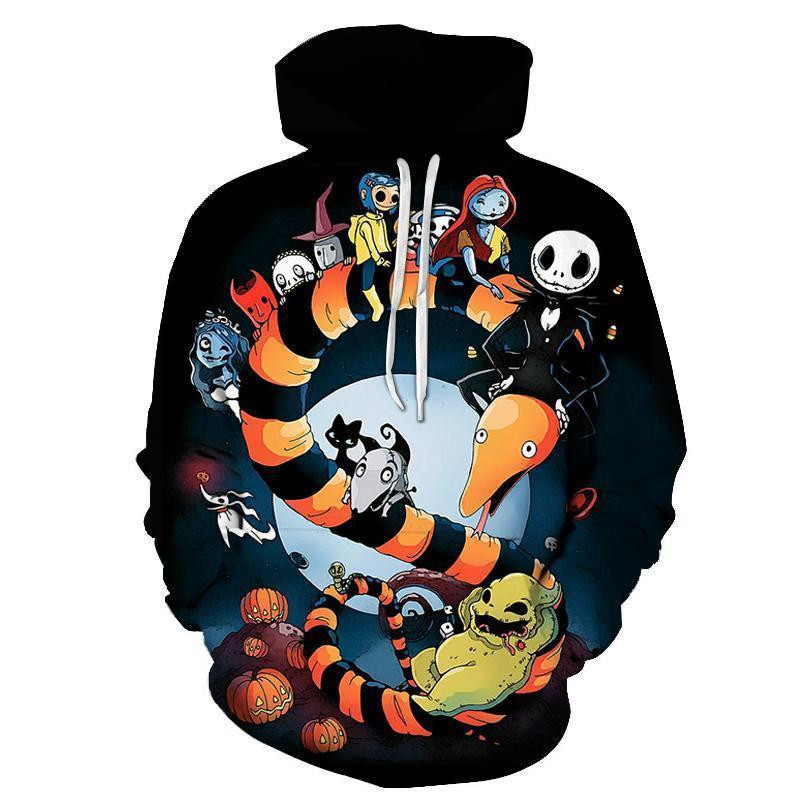 Jack Skellington Nightmare Before Christmas Cute Art 3D All Over Print Hoodie, Zip Hoodie
