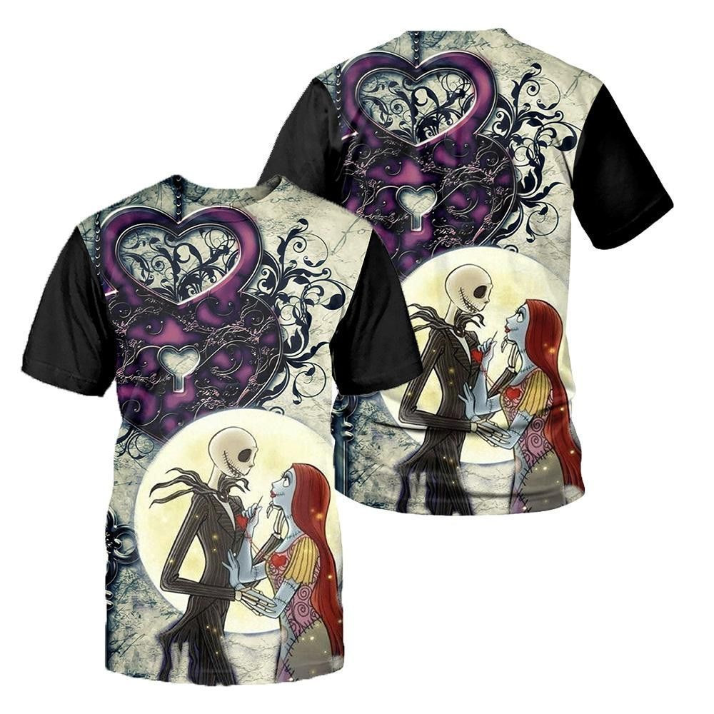 Jack Skellington Sally 3D All Over Print Hoodie, Zip Hoodie