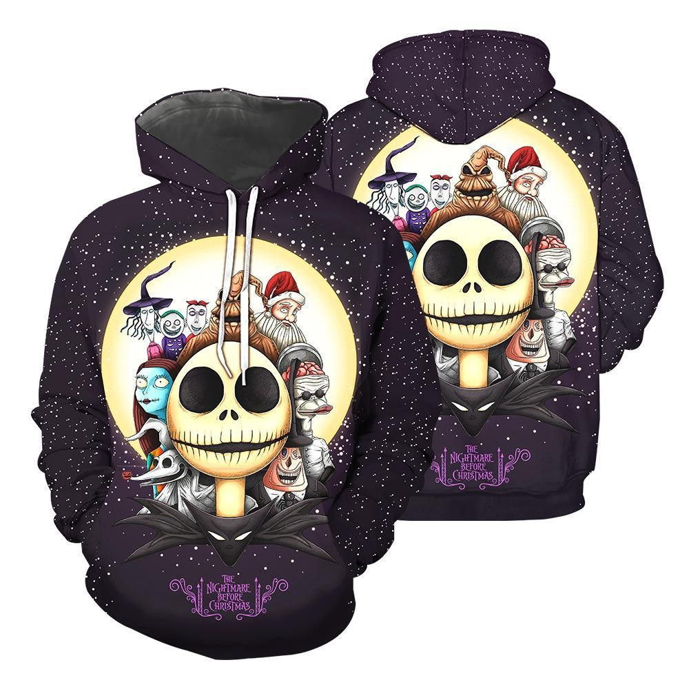 Jack Skellington The Nightmare Before Christmas 3D All Over Print Hoodie, Zip Hoodie