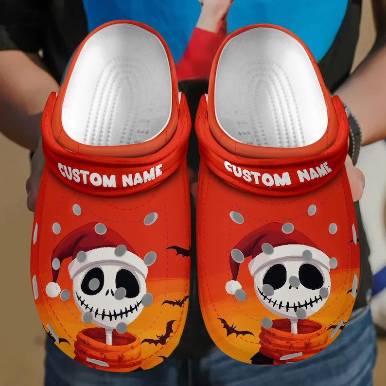 Jack Skellington The Nightmare Before Christmas Movie Crocs Crocband Clogs Shoes Comfortable For Men Women and Kids