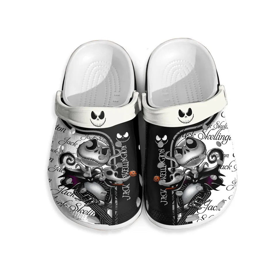 Jack Skellington The Nightmare Before Christmas Movie Crocs Crocband Clogs Shoes Comfortable For Men Women and Kids