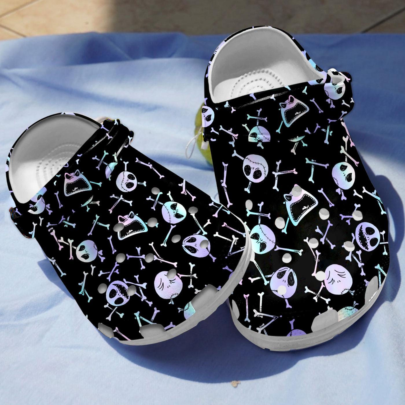 Jack Skellington The Nightmare Before Christmas Movie Crocs Crocband Clogs Shoes Comfortable For Men Women and Kids