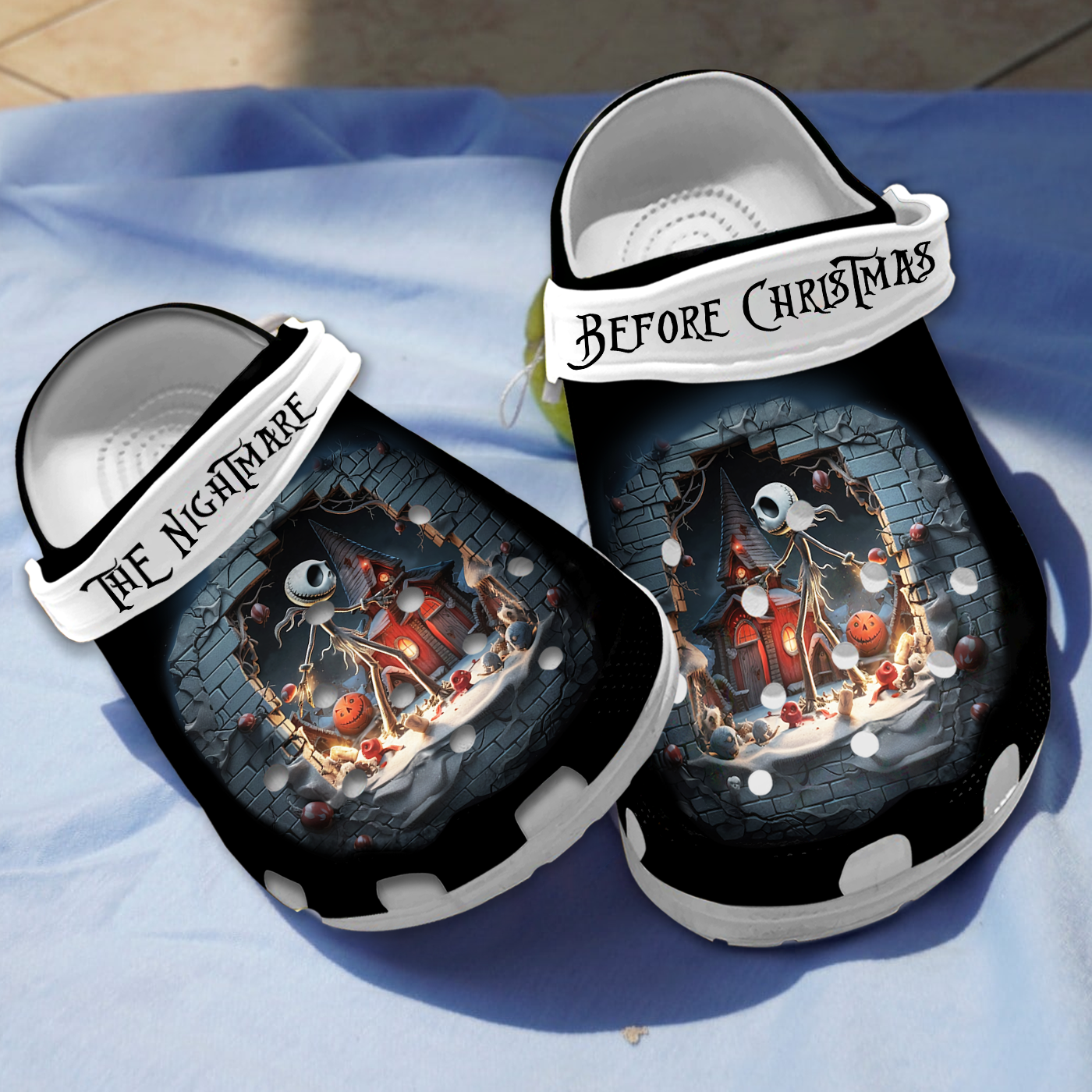 Jack Skellington The Nightmare Before Christmas Movie Crocs Crocband Clogs Shoes Comfortable For Men Women and Kids