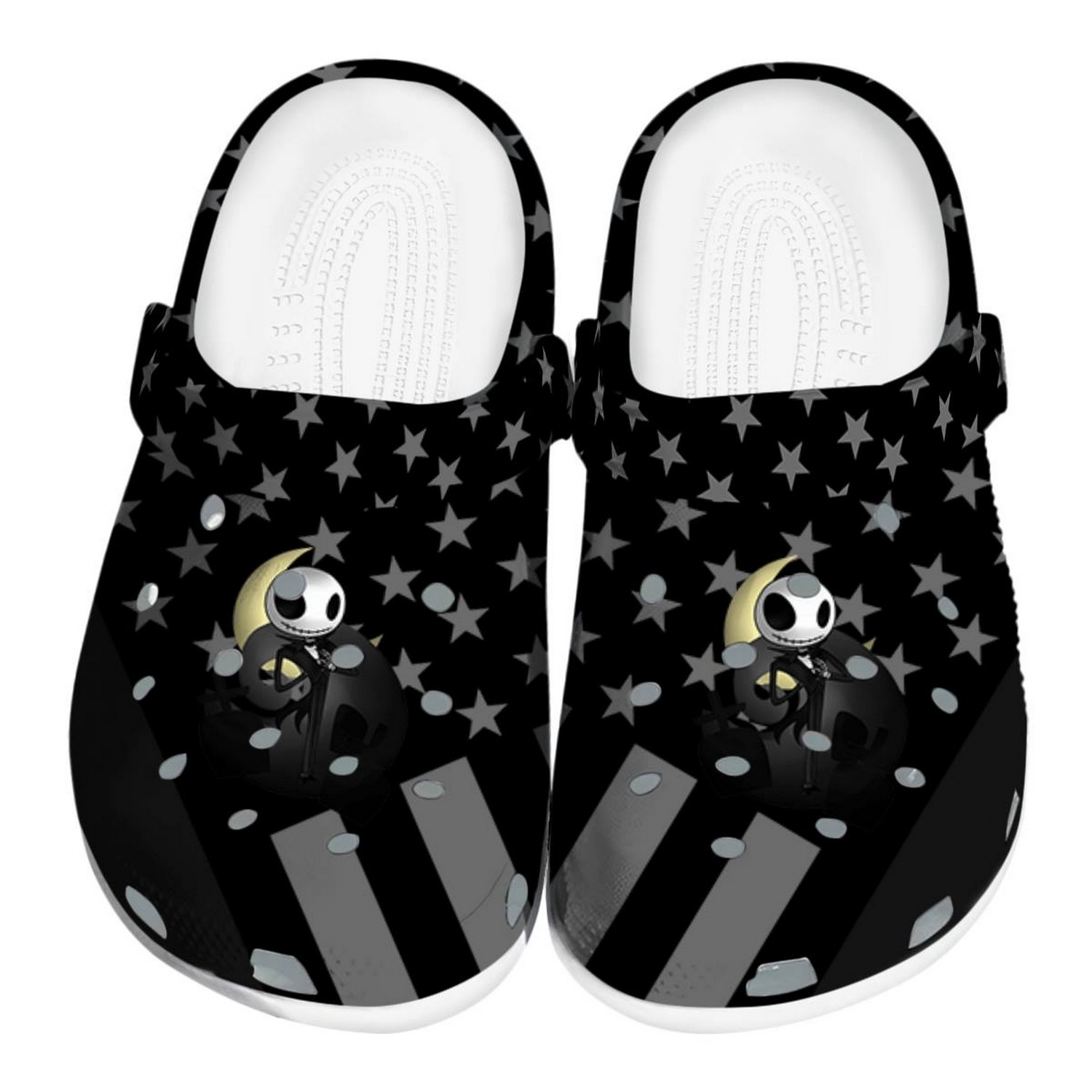 Jack Skellington The Nightmare Before Christmas Movie Crocs Crocband Clogs Shoes Comfortable For Men Women and Kids