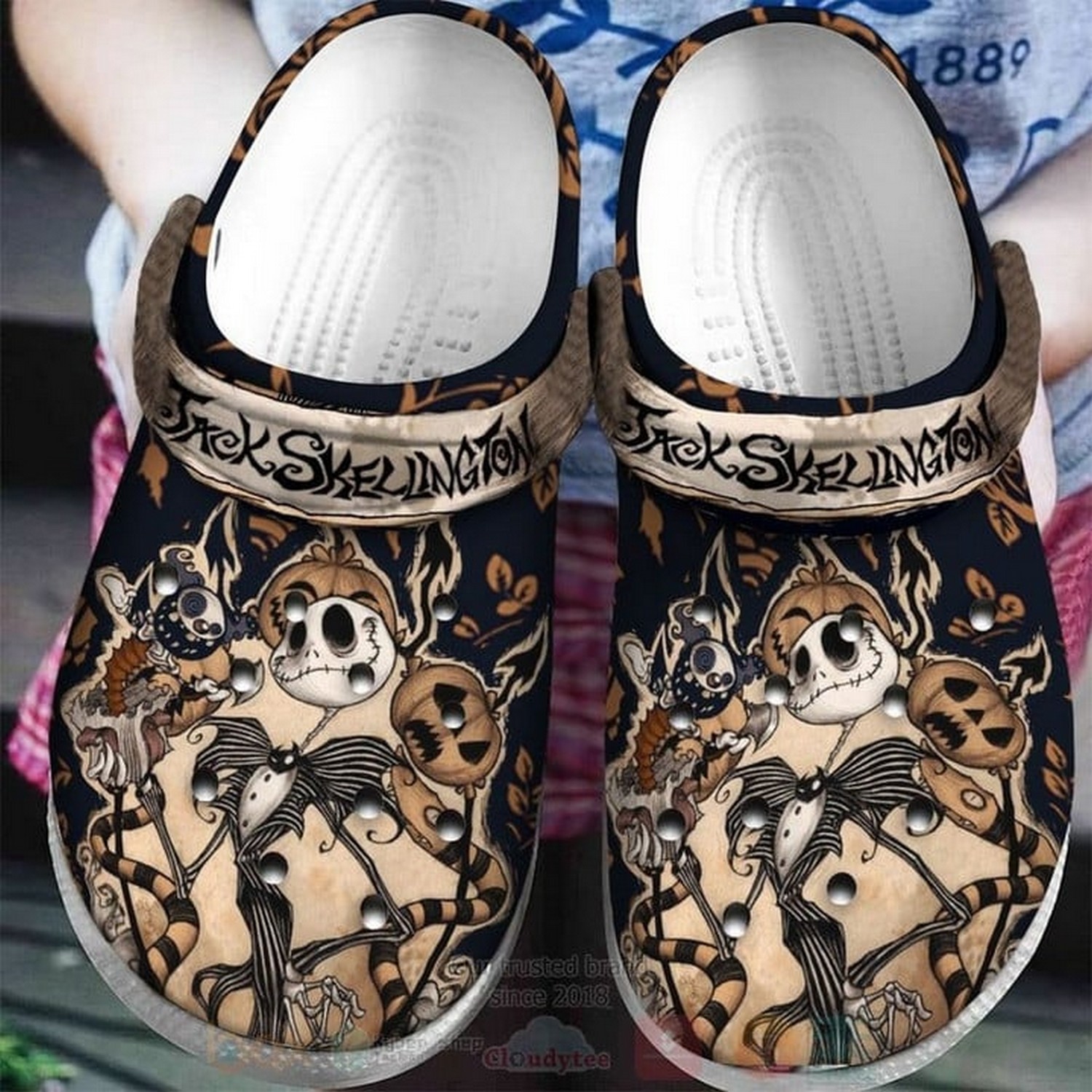 Jack Skellington The Nightmare Before Christmas Movie Crocs Crocband Clogs Shoes Comfortable For Men Women and Kids