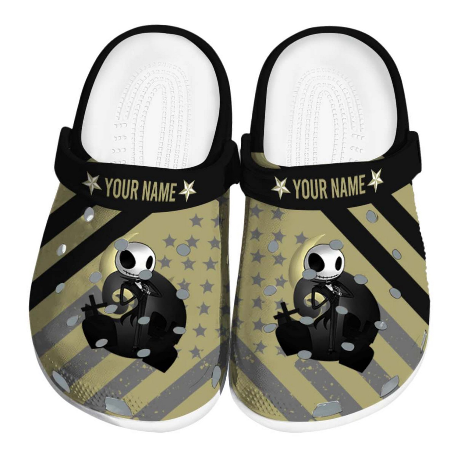 Jack Skellington The Nightmare Before Christmas Movie Crocs Crocband Clogs Shoes Comfortable For Men Women and Kids
