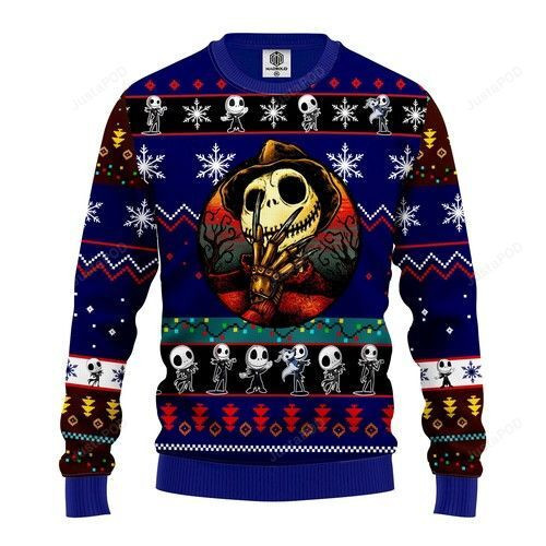 Jack Skellington Ugly Christmas Sweater Adult 3D Funny Matching for family