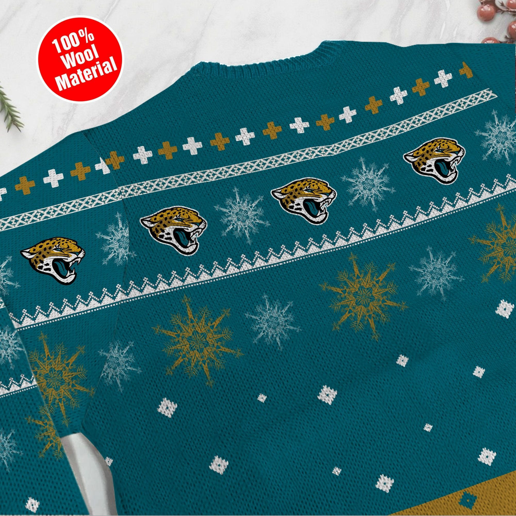 Jacksonville Jaguars Funny Charlie Brown Peanuts Snoopy Ugly Christmas Sweater Adult 3D Funny Matching for family - Image 5