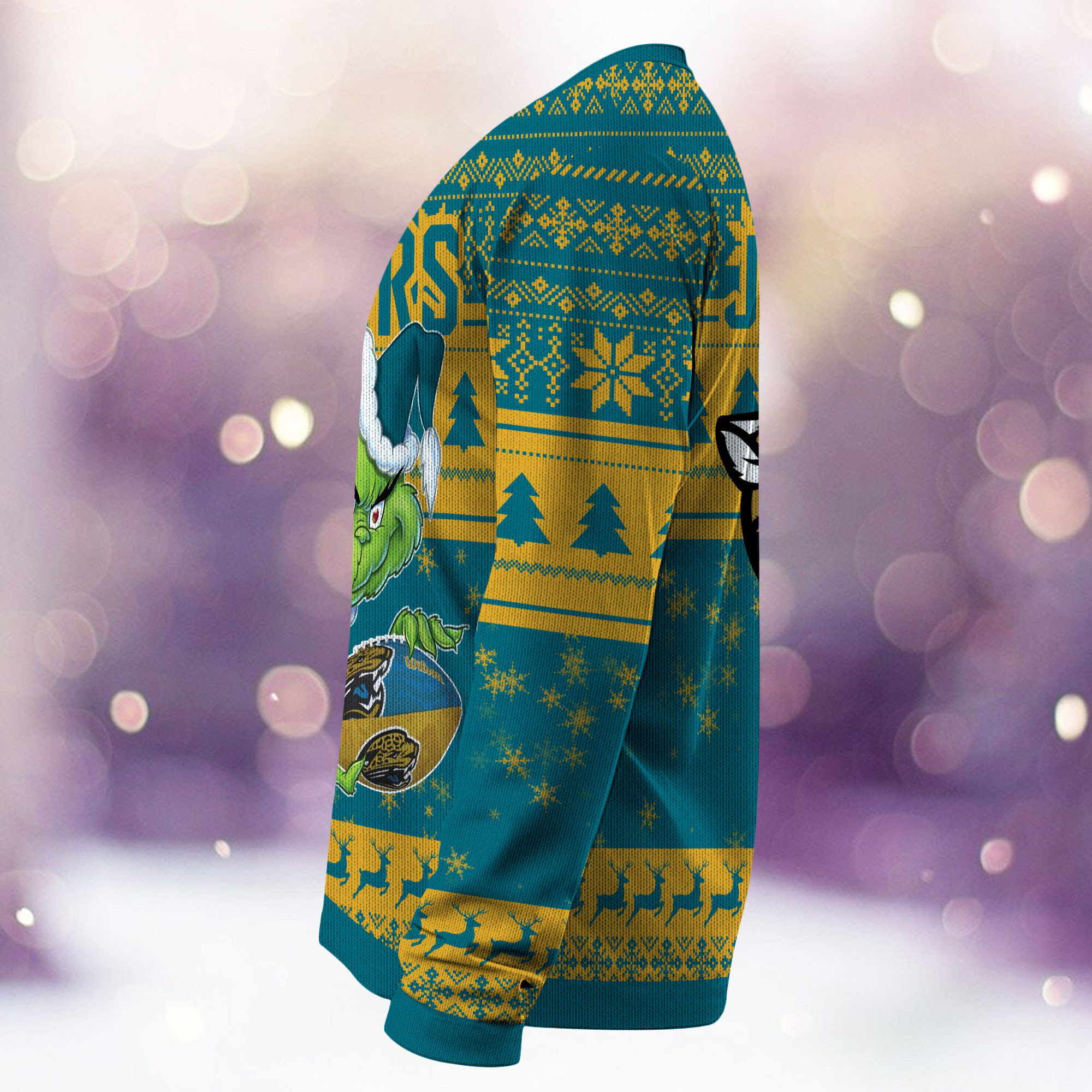 Jacksonville Jaguars Grinch Ugly Christmas Sweater Adult 3D Funny Matching for family - Image 4