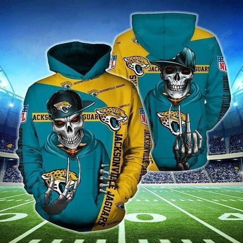Jacksonville Jaguars Hip Hop Skull 3D All Over Print Hoodie, Zip Hoodie