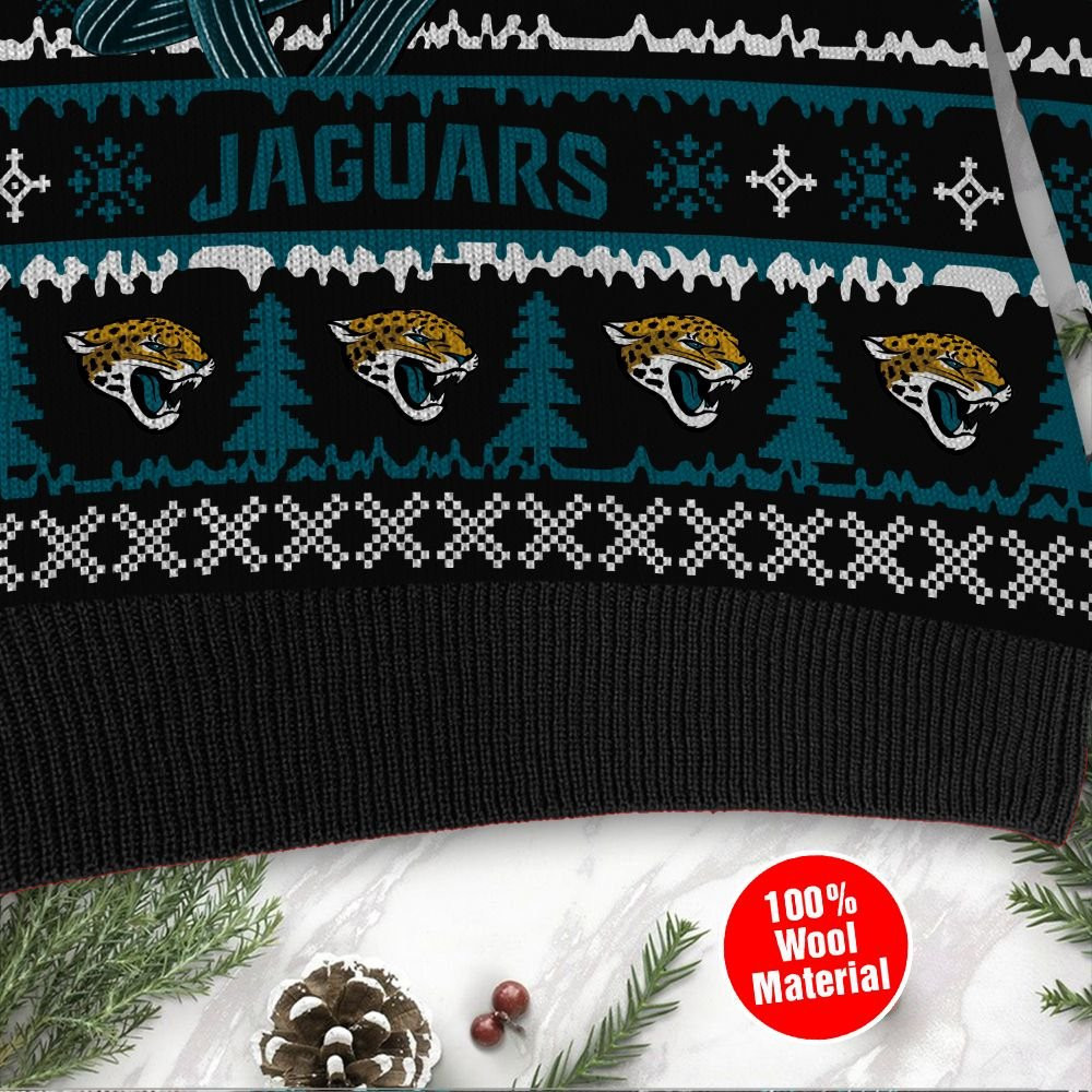 Jacksonville Jaguars Jack Skellington Halloween Holiday Party Ugly Christmas Sweater Adult 3D Funny Matching for family - Image 4