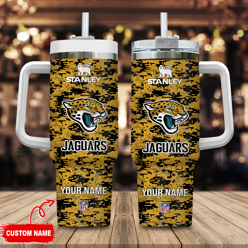 Jacksonville Jaguars NFL Camouflage Custom Stanley Cup 40 oz 30 oz Tumbler With HandleTVC2301110