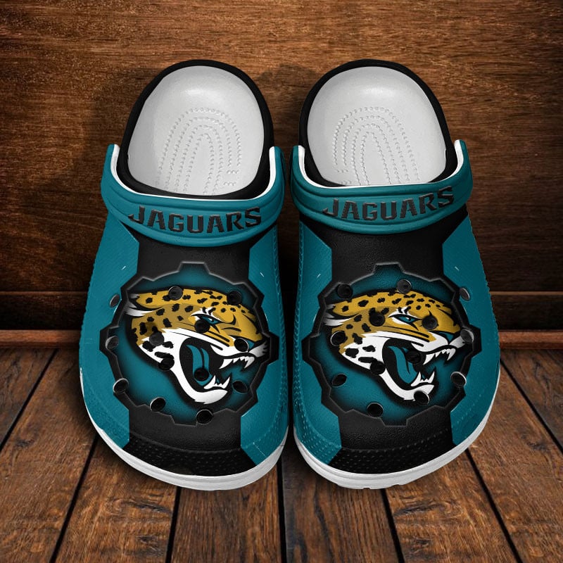 Jacksonville Jaguars NFL Crocs Crocband Clogs Shoes Comfortable For Men Women and Kids