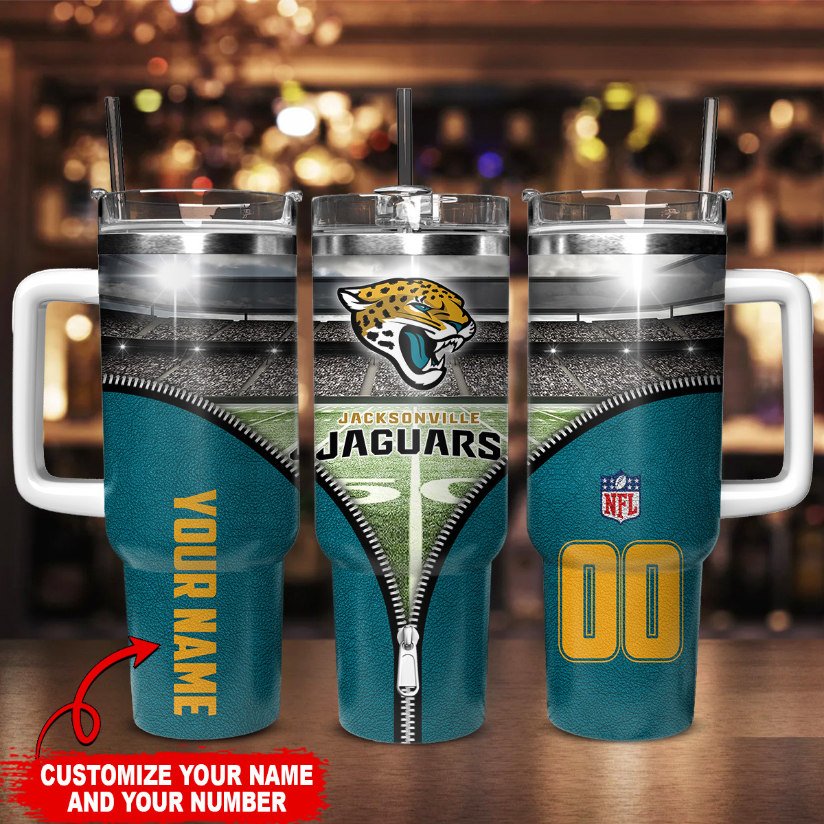 Jacksonville Jaguars NFL Custom Stanley Cup 40 oz 30 oz Tumbler With HandleTVC230140 - Image 2