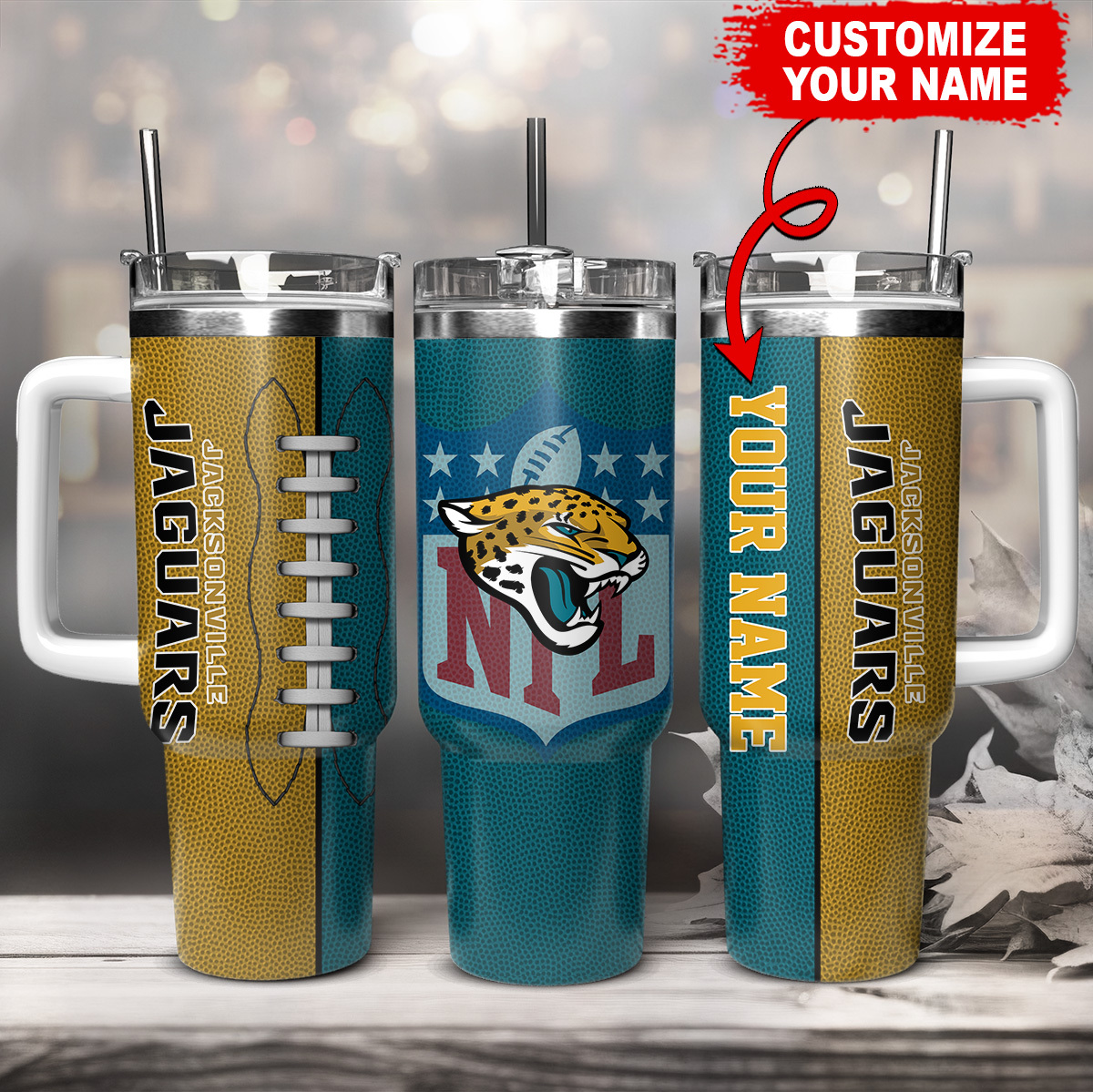 Jacksonville Jaguars NFL Custom Stanley Cup 40 oz 30 oz Tumbler With HandleTVC230142