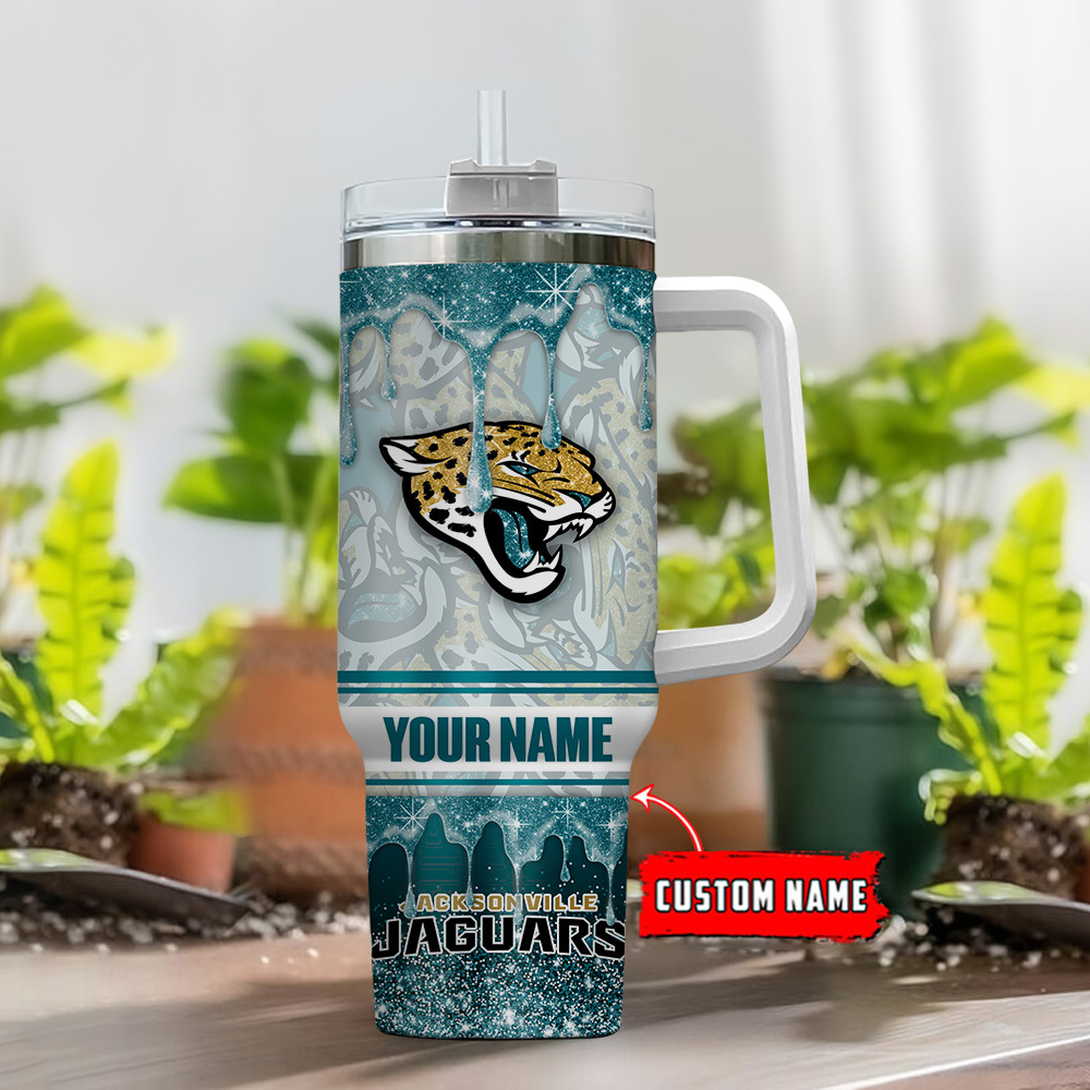 Jacksonville Jaguars NFL Glitter Custom Stanley Cup 40 oz 30 oz Tumbler With HandleTVC230143 - Image 2
