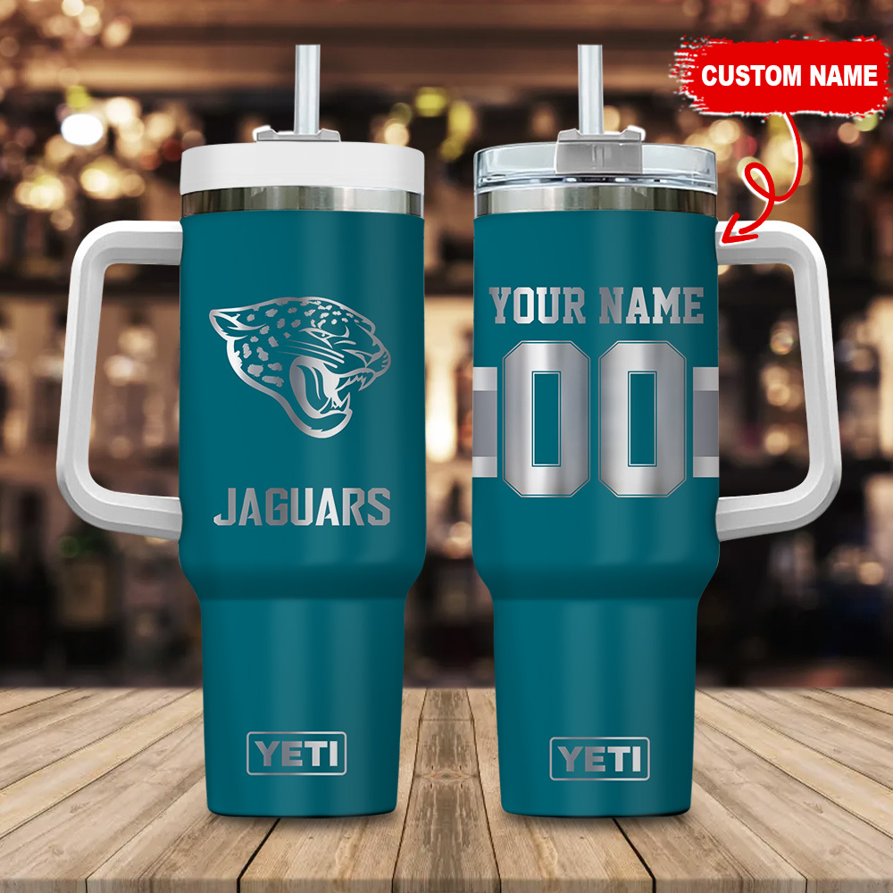 Jacksonville Jaguars NFL Laser Engraved Effect Custom Stanley Cup 40 oz 30 oz Tumbler With HandleTVC2301121