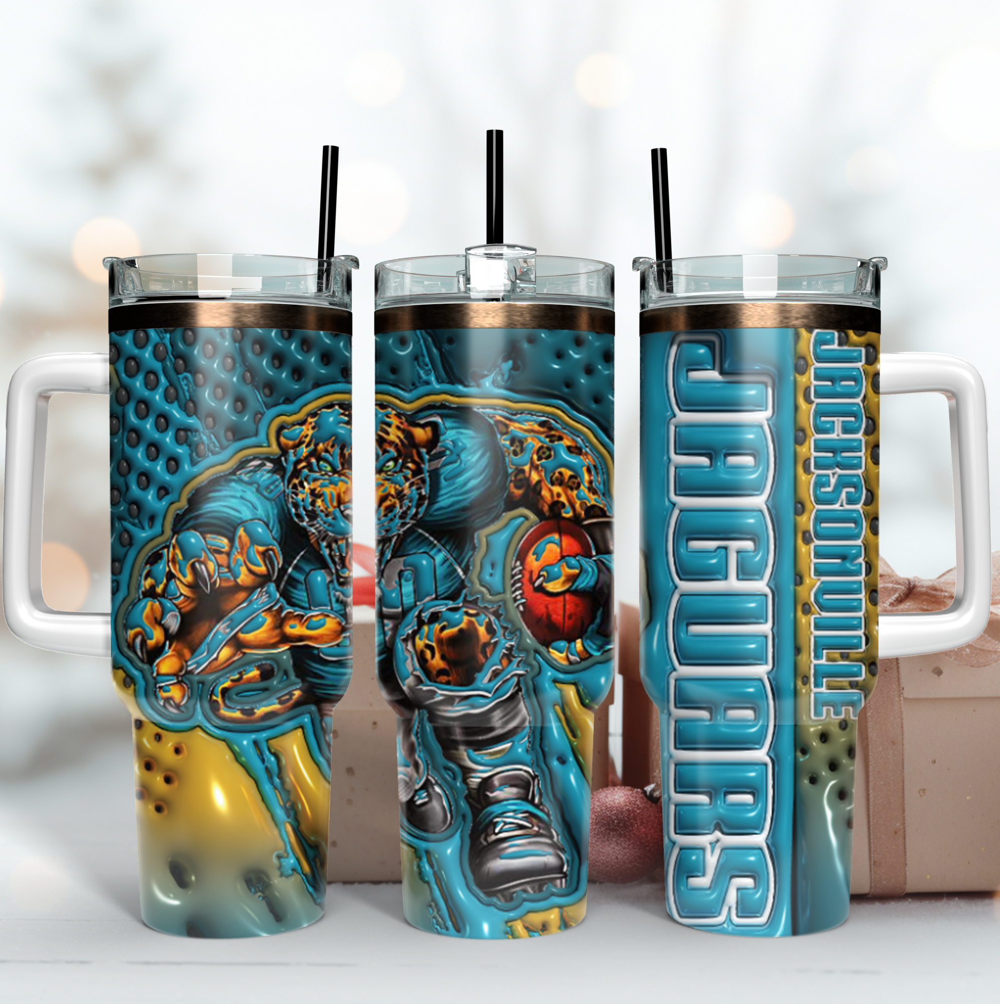 Jacksonville Jaguars NFL Mascot Custom Stanley Cup 40 oz 30 oz Tumbler With HandleTVC2301187