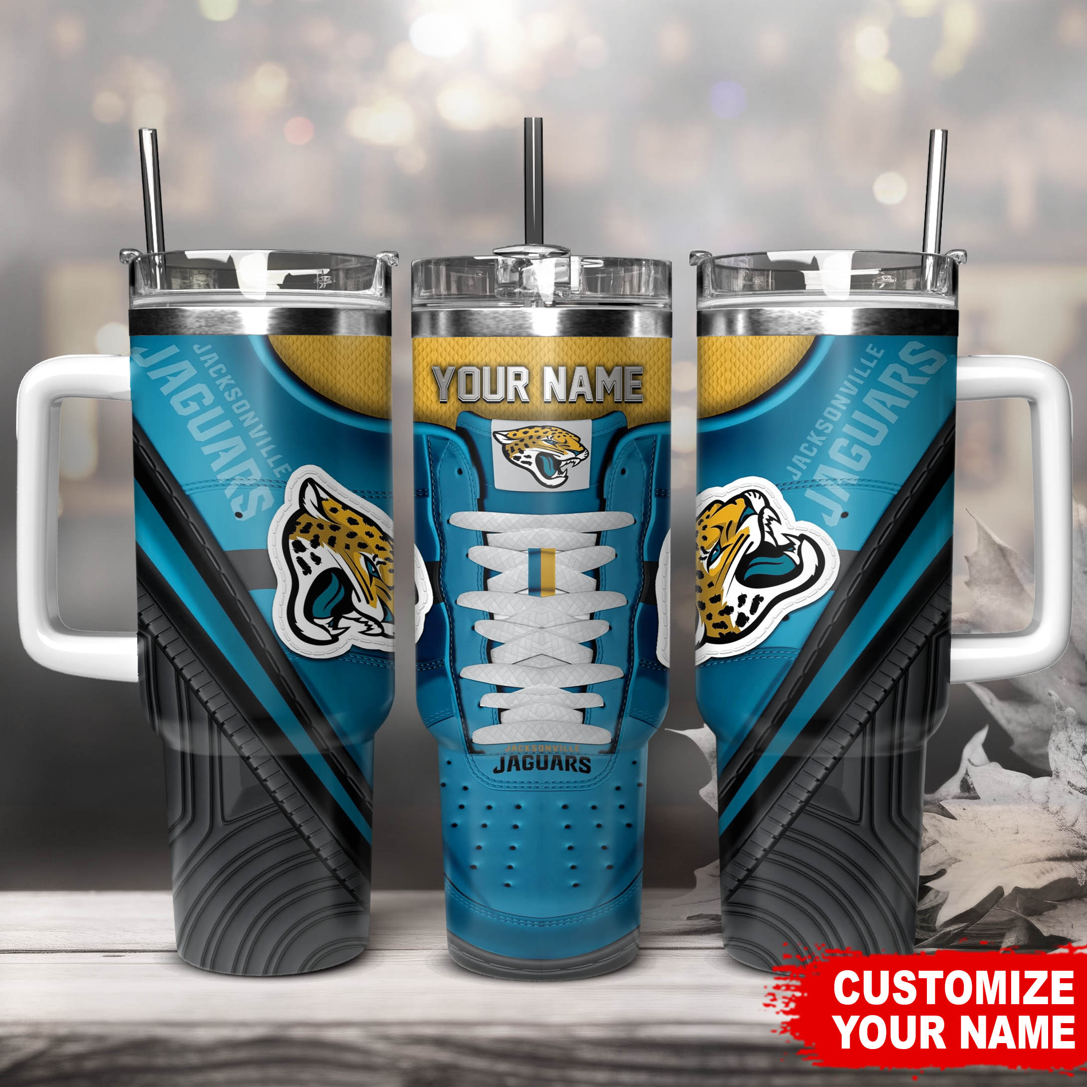 Jacksonville Jaguars NFL Sneaker Custom Stanley Cup 40 oz 30 oz Tumbler With HandleTVC230129