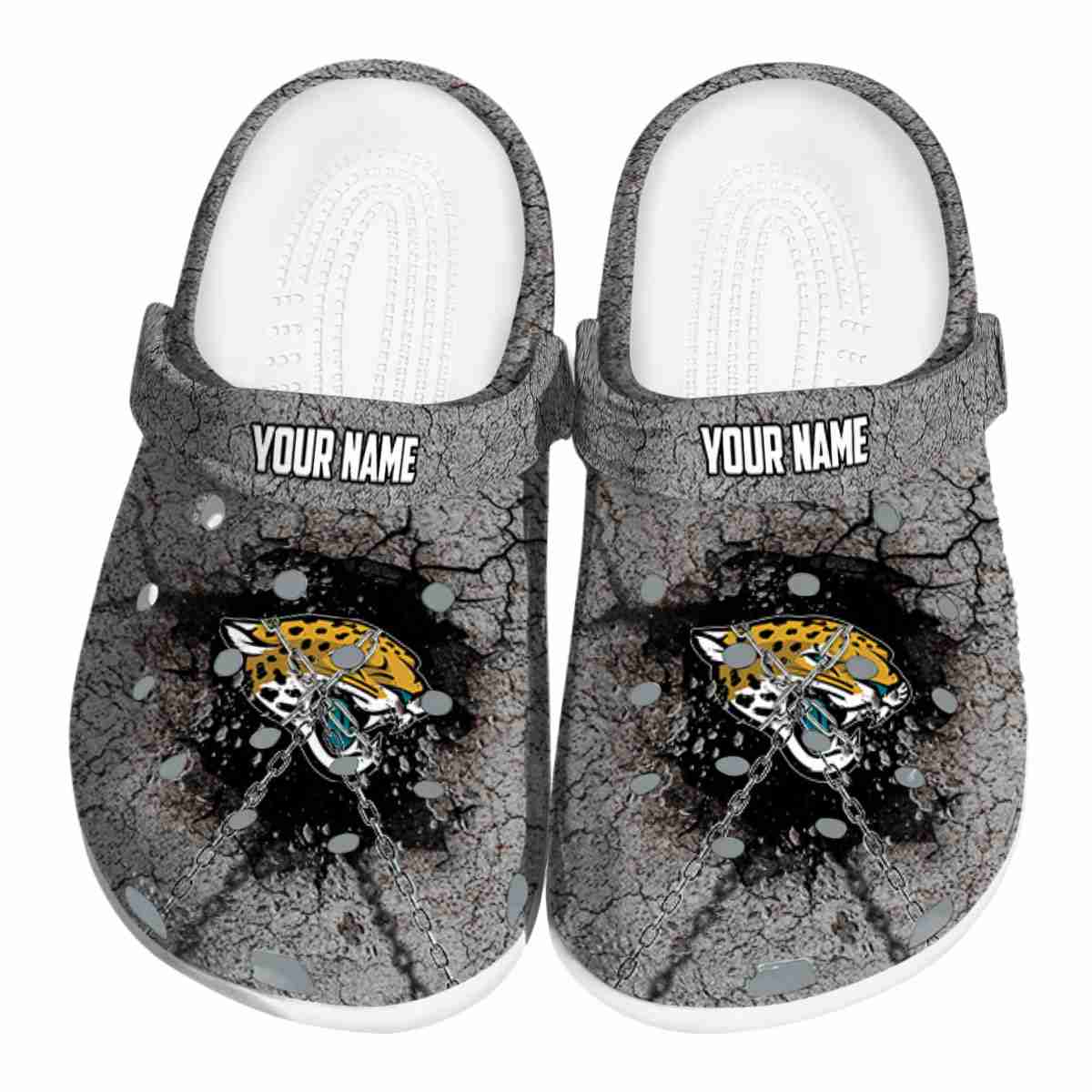 Jacksonville Jaguars NFL Sport Crocs Crocband Clogs Shoes Comfortable For Men Women and Kids