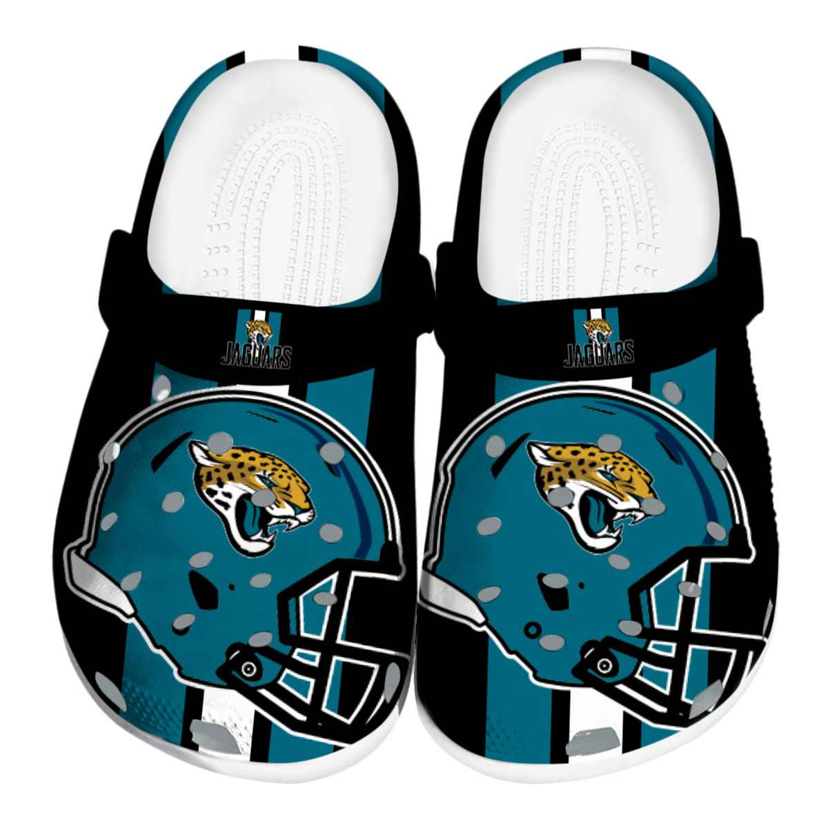 Jacksonville Jaguars NFL Sport Crocs Crocband Clogs Shoes Comfortable For Men Women and Kids