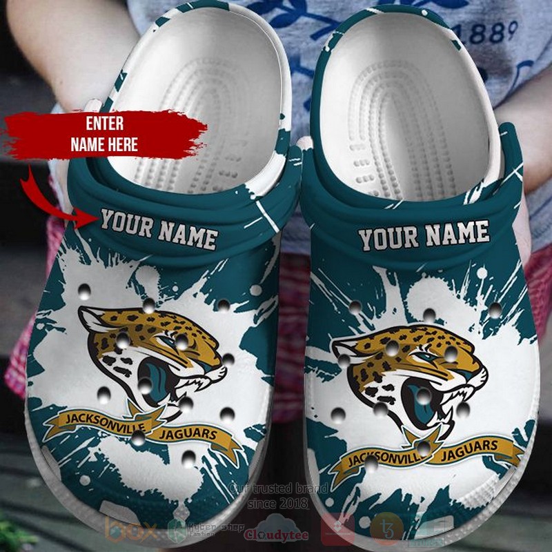 Jacksonville Jaguars NFL Sport Crocs Crocband Clogs Shoes Comfortable For Men Women and Kids