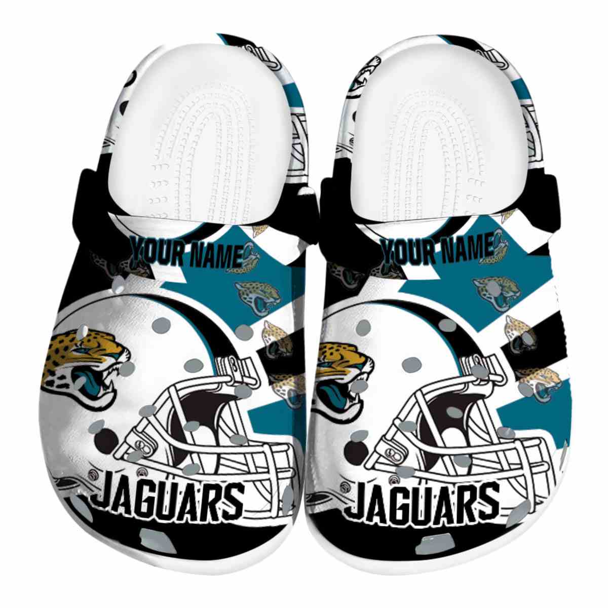Jacksonville Jaguars NFL Sport Crocs Crocband Clogs Shoes Comfortable For Men Women and Kids