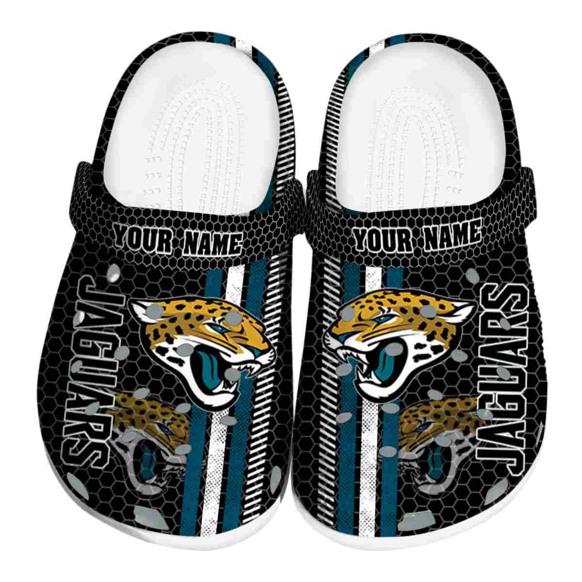 Jacksonville Jaguars NFL Sport Crocs Crocband Clogs Shoes Comfortable For Men Women and Kids