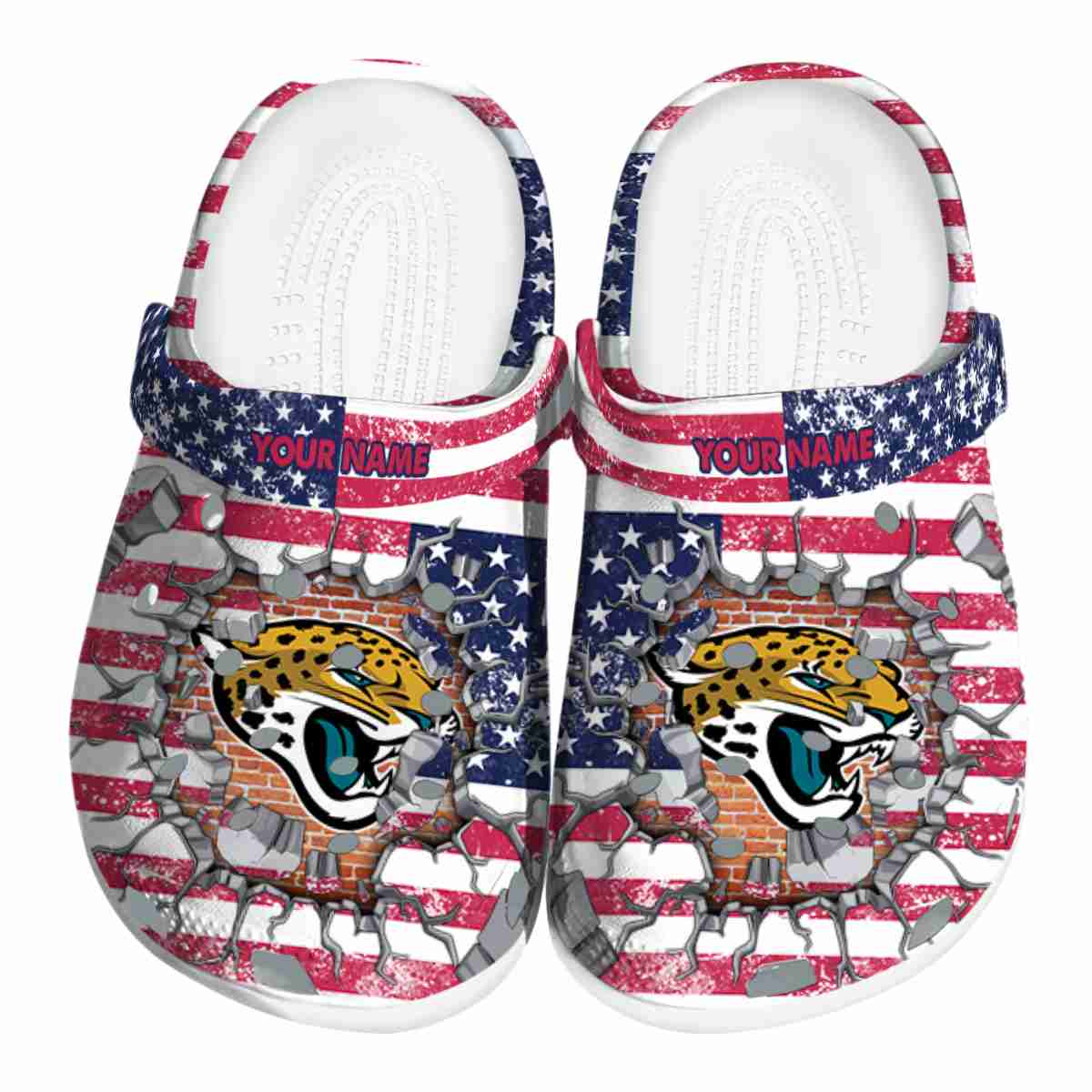 Jacksonville Jaguars NFL Sport Crocs Crocband Clogs Shoes Comfortable For Men Women and Kids