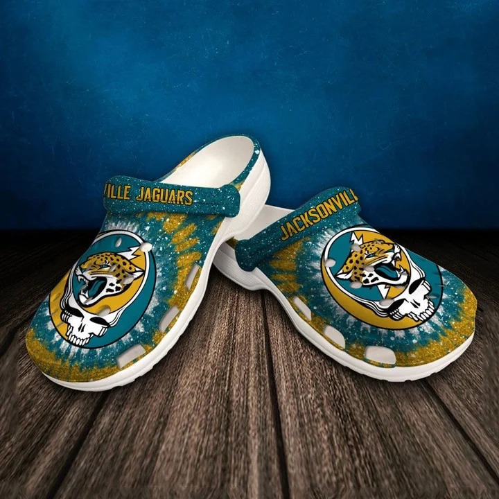 Jacksonville Jaguars NFL Sport Crocs Crocband Clogs Shoes Comfortable For Men Women and Kids