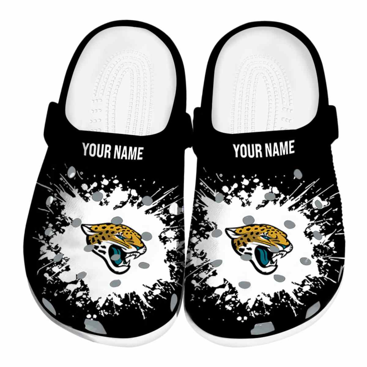 Jacksonville Jaguars NFL Sport Crocs Crocband Clogs Shoes Comfortable For Men Women and Kids