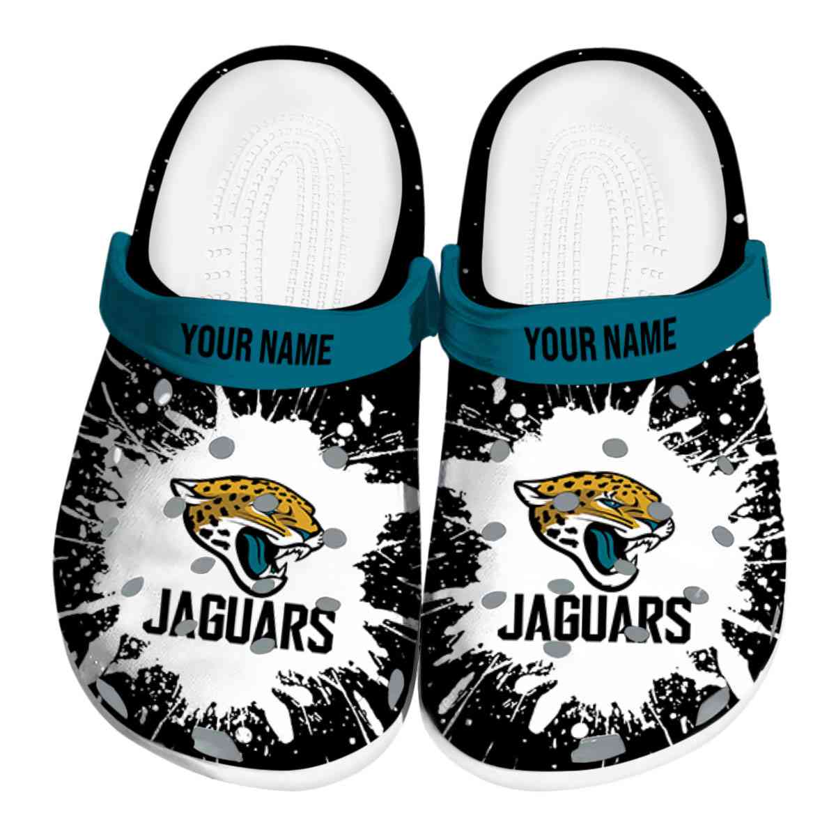 Jacksonville Jaguars NFL Sport Crocs Crocband Clogs Shoes Comfortable For Men Women and Kids