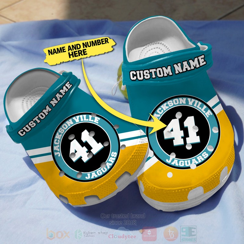 Jacksonville Jaguars NFL Sport Crocs Crocband Clogs Shoes Comfortable For Men Women and Kids