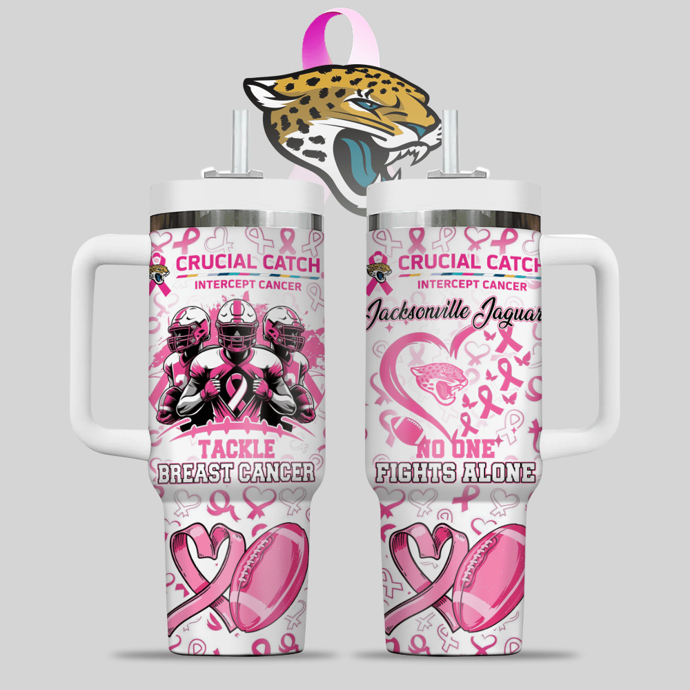 Jacksonville Jaguars NFL x Breast Cancer Awareness Custom Stanley Cup 40 oz 30 oz Tumbler With HandleTVC2301125