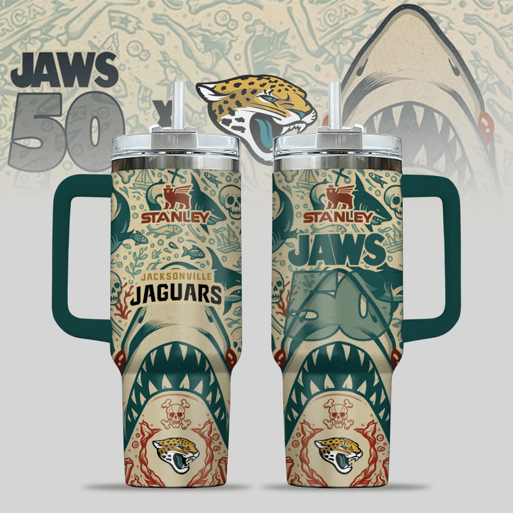 Jacksonville Jaguars NFL x JAWS Custom Stanley Cup 40 oz 30 oz Tumbler With HandleTVC2301122