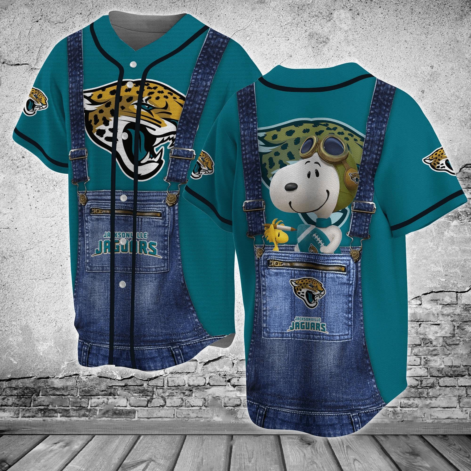 Jacksonville Jaguars NLF Baseball Jersey Shirt For This Season Snoopy