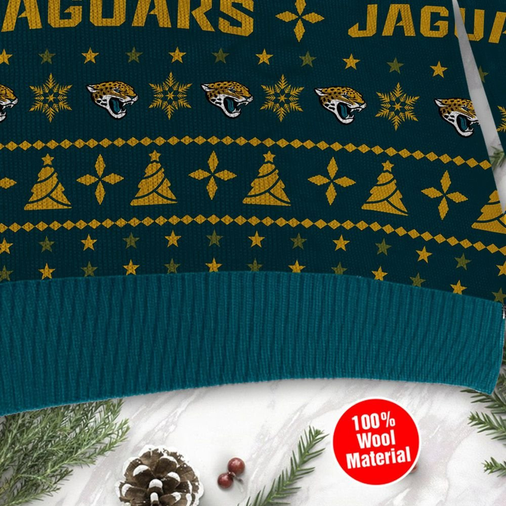 Jacksonville Jaguars Santa Claus In The Moon Ugly Christmas Sweater Adult 3D Funny Matching for family - Image 4
