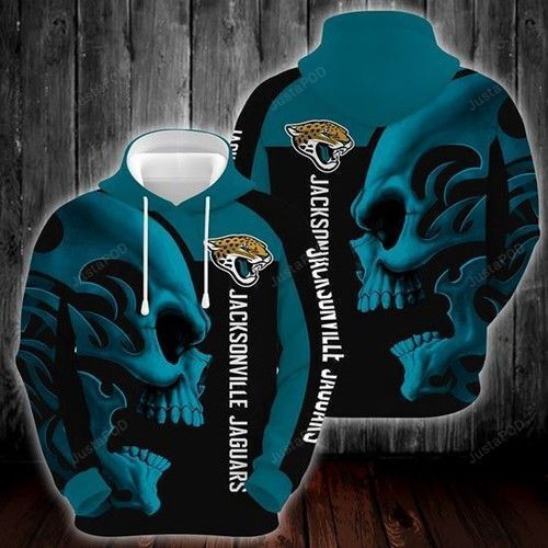 Jacksonville Jaguars Skull 3D All Over Print Hoodie, Zip Hoodie