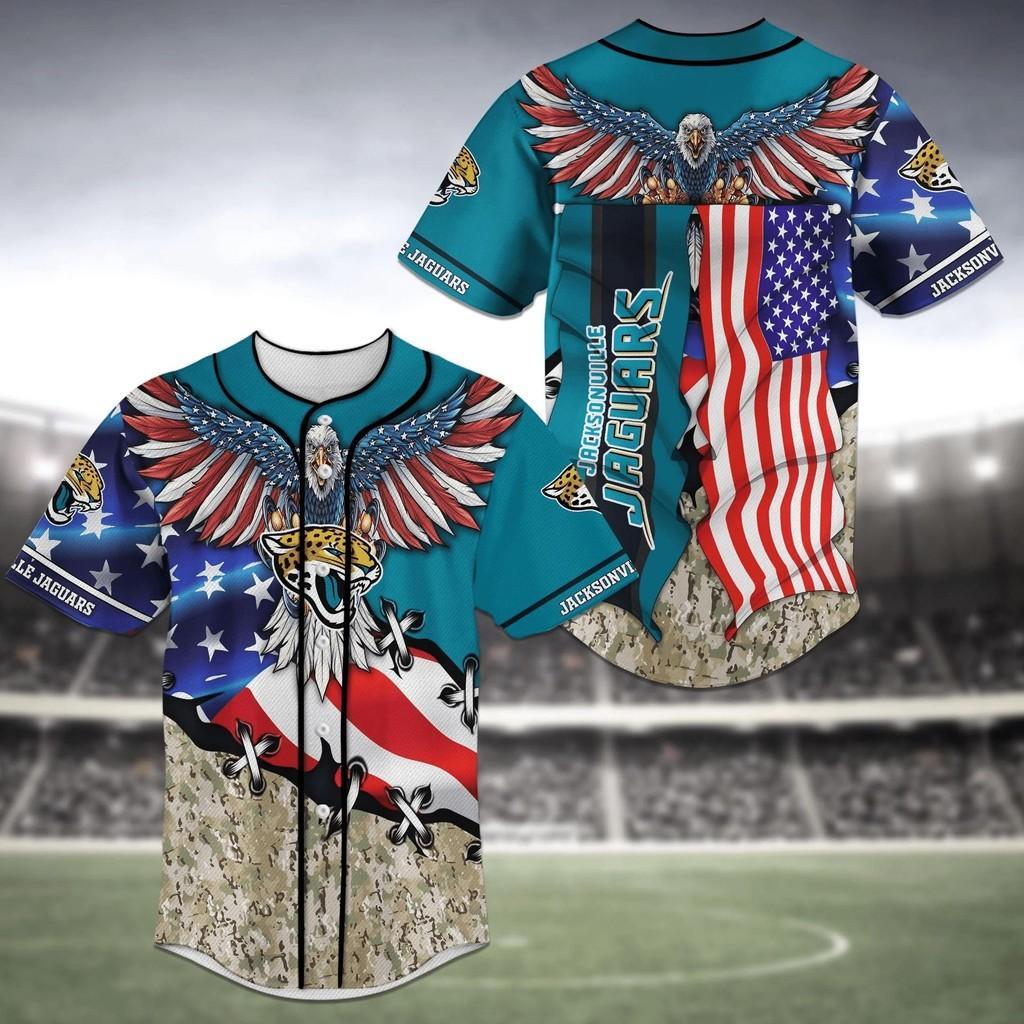 Jacksonville Jaguars Us Flag Eagle Baseball Jersey Shirt Ã¢â‚¬â€œ Limited Edition
