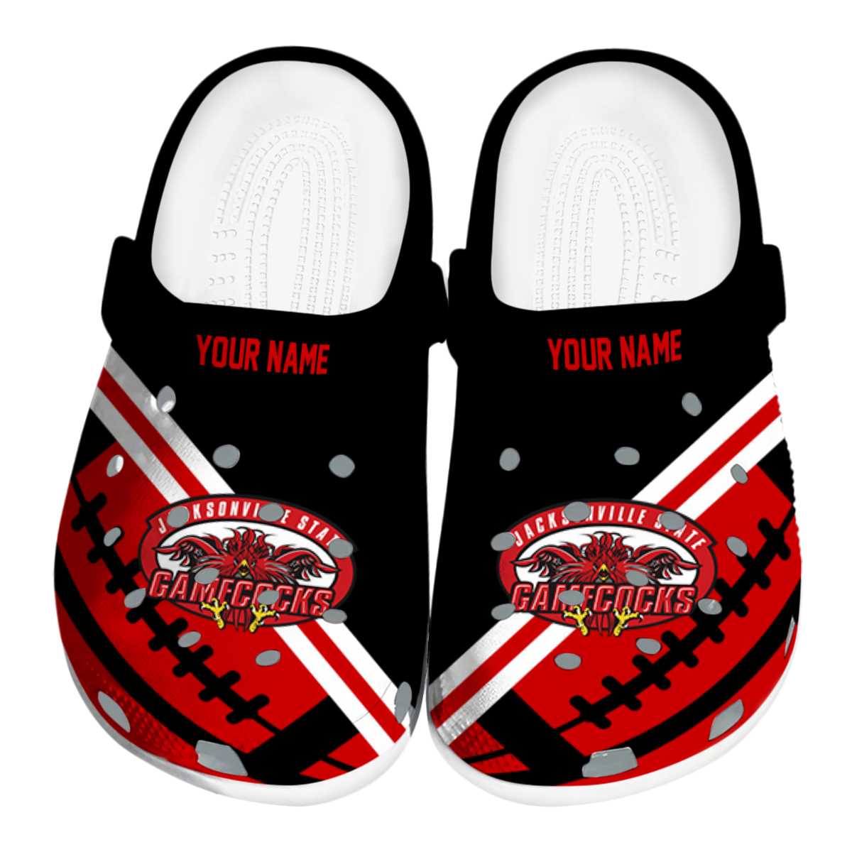 Jacksonville State Gamecocks NCAA Sport Crocs Crocband Clogs Shoes Comfortable For Men Women and Kids