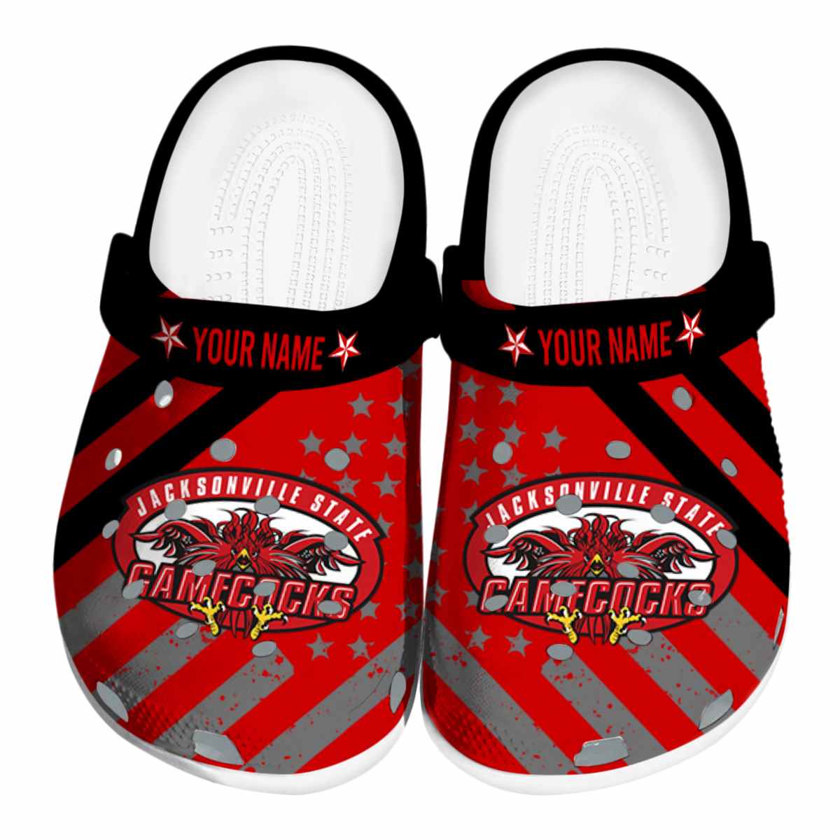 Jacksonville State Gamecocks NCAA Sport Crocs Crocband Clogs Shoes Comfortable For Men Women and Kids