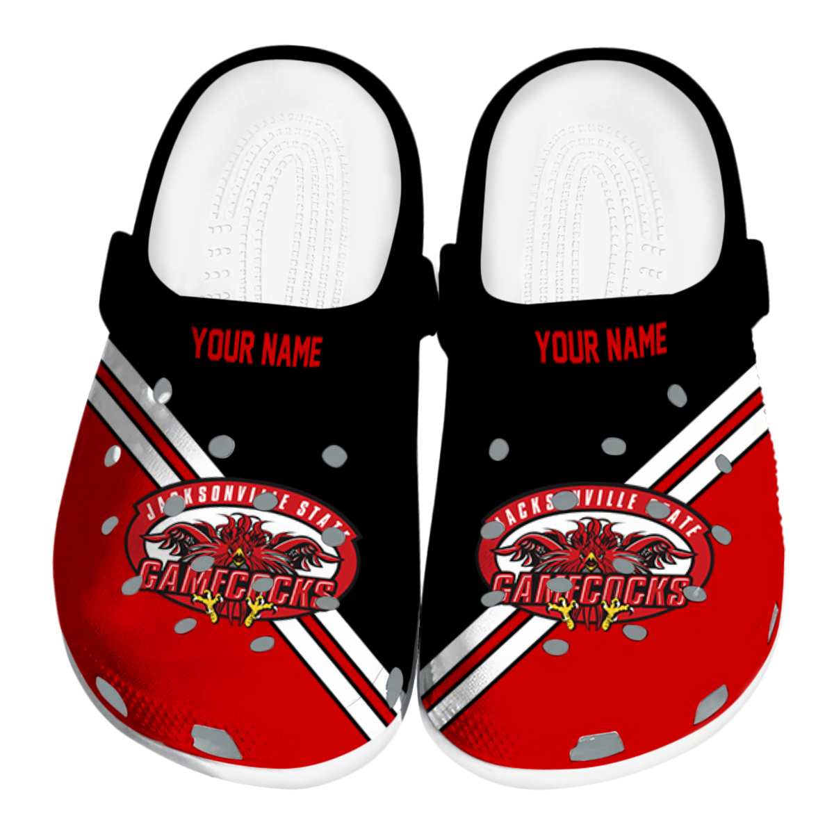 Jacksonville State Gamecocks NCAA Sport Crocs Crocband Clogs Shoes Comfortable For Men Women and Kids