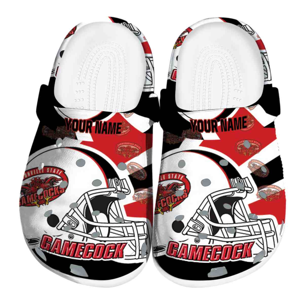 Jacksonville State Gamecocks NCAA Sport Crocs Crocband Clogs Shoes Comfortable For Men Women and Kids