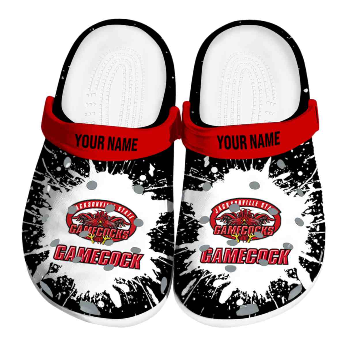 Jacksonville State Gamecocks NCAA Sport Crocs Crocband Clogs Shoes Comfortable For Men Women and Kids