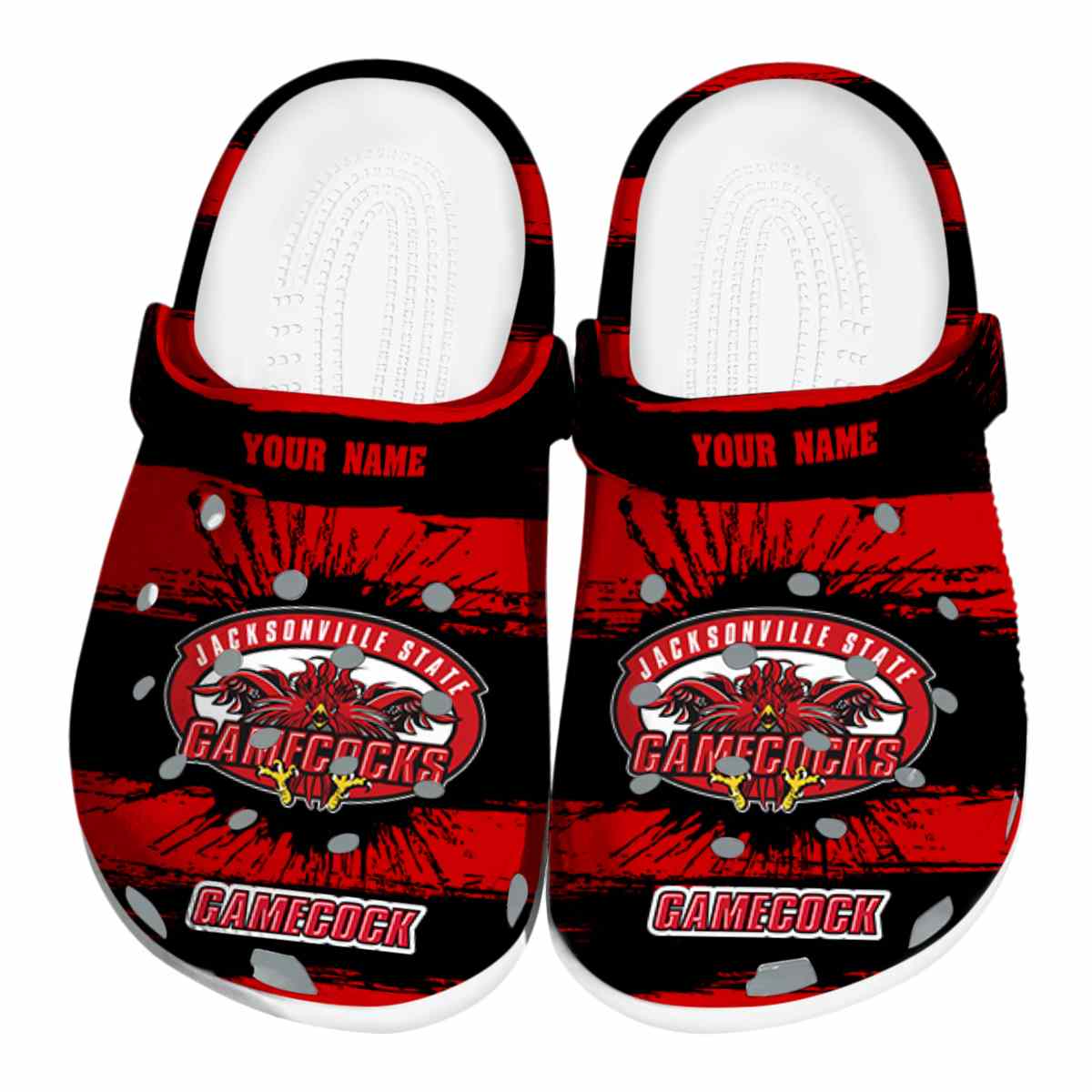 Jacksonville State Gamecocks NCAA Sport Crocs Crocband Clogs Shoes Comfortable For Men Women and Kids