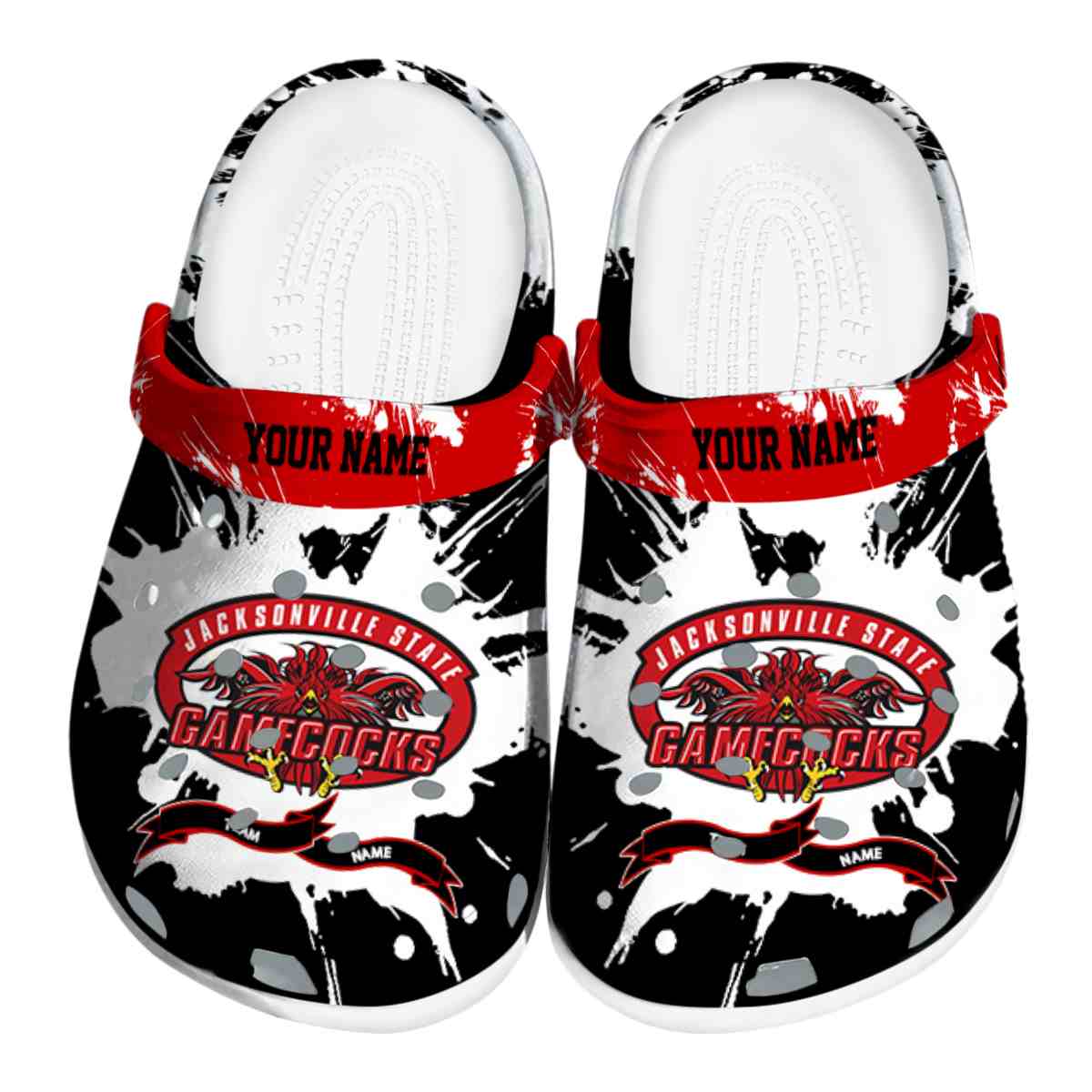 Jacksonville State Gamecocks NCAA Sport Crocs Crocband Clogs Shoes Comfortable For Men Women and Kids
