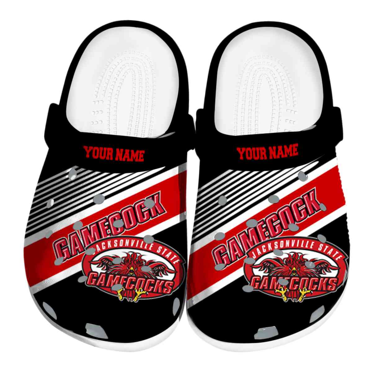 Jacksonville State Gamecocks NCAA Sport Crocs Crocband Clogs Shoes Comfortable For Men Women and Kids