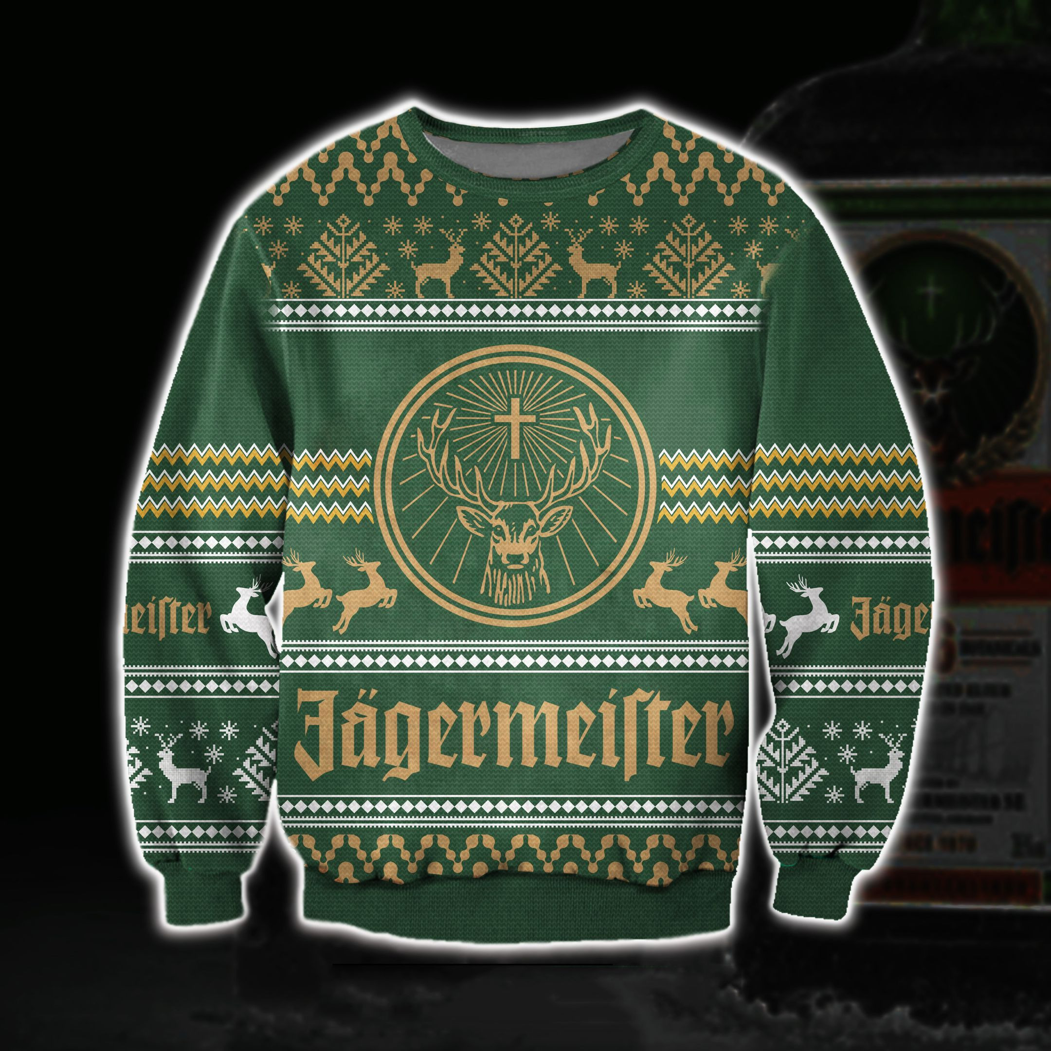 Jagermeister Ugly Christmas Sweater Adult 3D Funny Matching for family